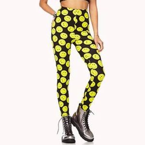 Yellow Smiley Face Leggings